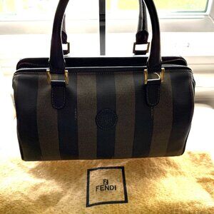 Fendi Pequin Boston Bag